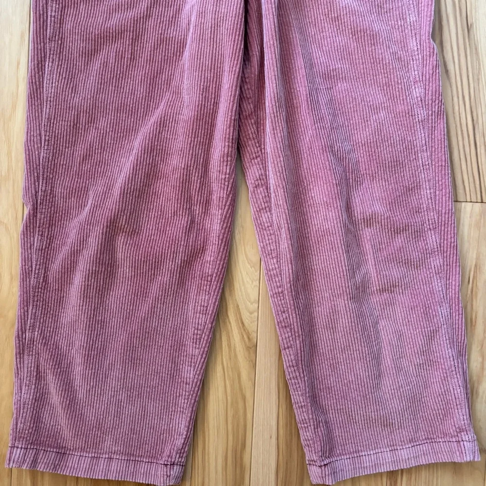 Free People Outpost Corduroy Muted Pink Button Front Long Sleeve Jumpsuit